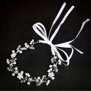 Rhinestone And Pearl Floral Headband